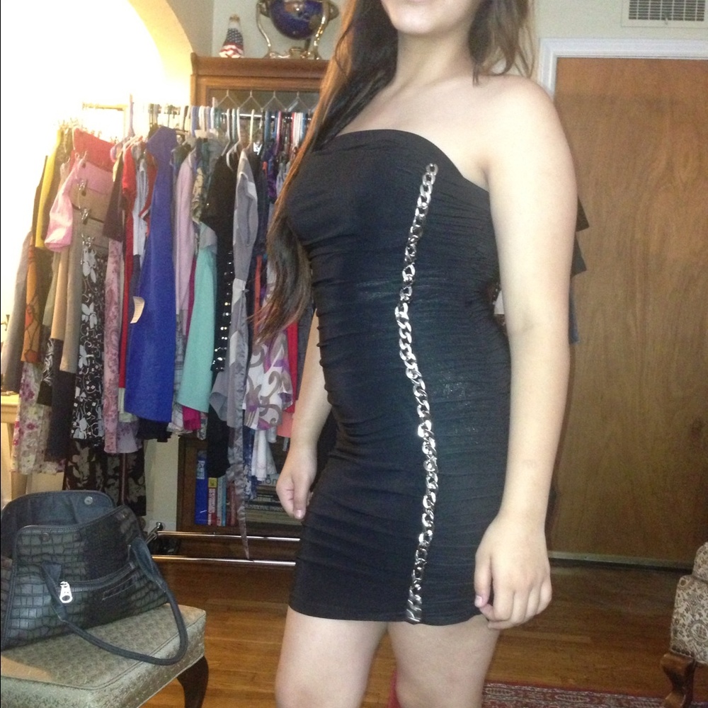 COPY - NWT little black dress with chain embellishment